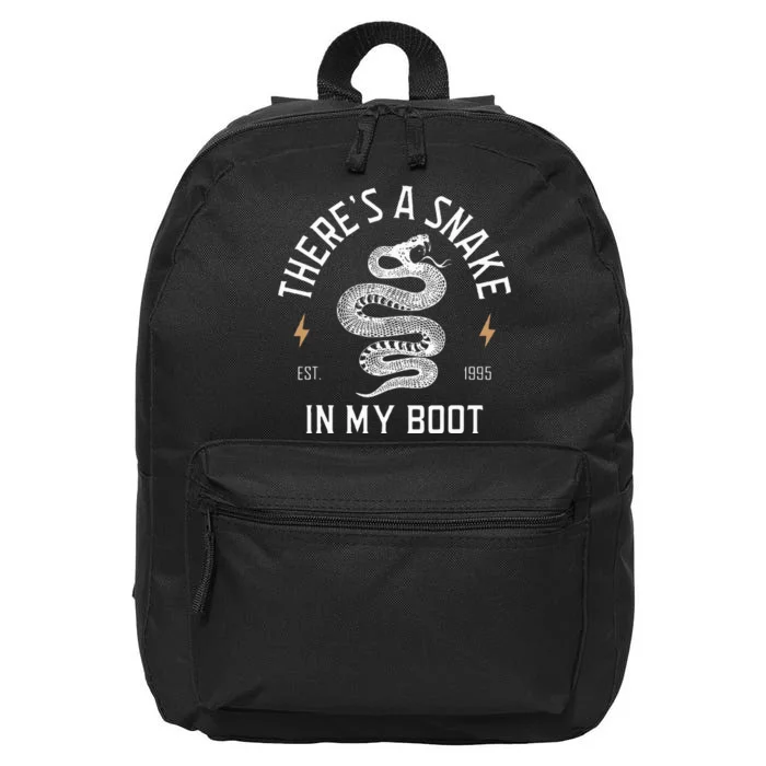 ThereS A Snake In My Boot Est 1995 Meme Funny Snake 16 in Basic Backpack