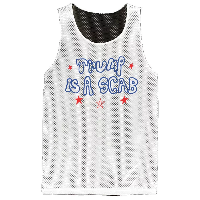 Trump A Scab Vote Harris Funny Stars Mesh Reversible Basketball Jersey Tank