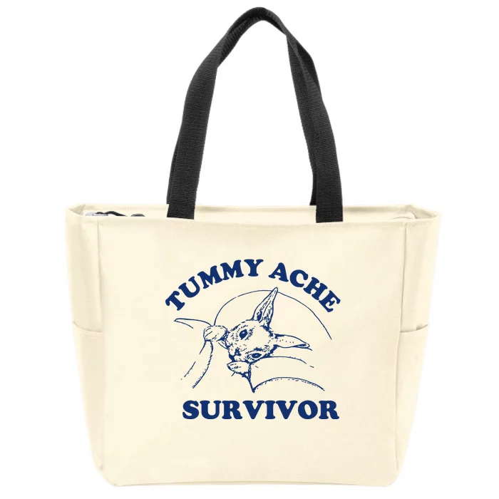 Tummy Ache Survivor Zip Tote Bag