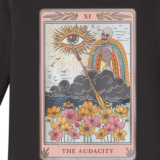 The Audacity Skeleton Tarot Card Sun Eye Aesthetic Baby Long Sleeve Bodysuit