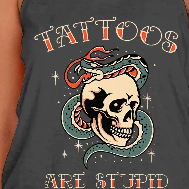 Tattoos Are Stupid Tattoo Artist Women's Knotted Racerback Tank