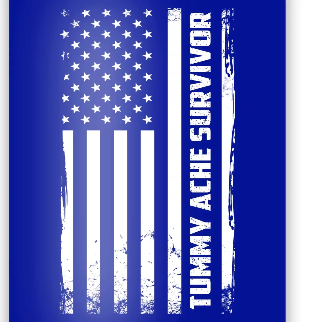 Tummy Ache Survivor American Flag Funny Poster