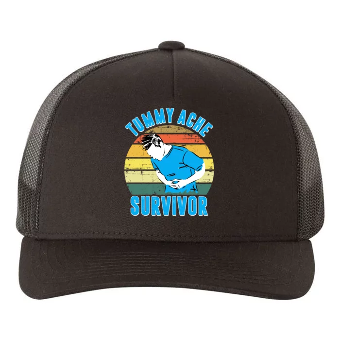 Tummy Ache Survivor Funny Vintage Yupoong Adult 5-Panel Trucker Hat