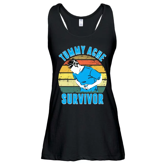 Tummy Ache Survivor Funny Vintage Ladies Essential Flowy Tank