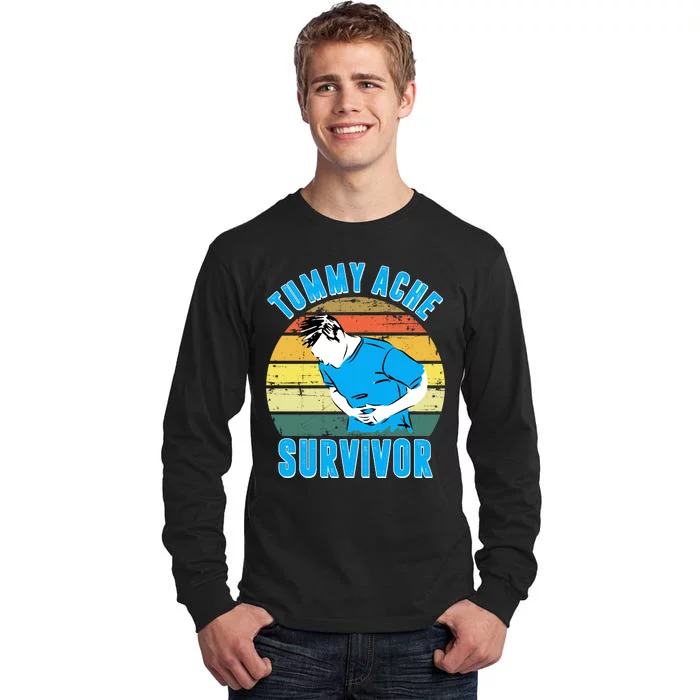 Tummy Ache Survivor Funny Vintage Tall Long Sleeve T-Shirt