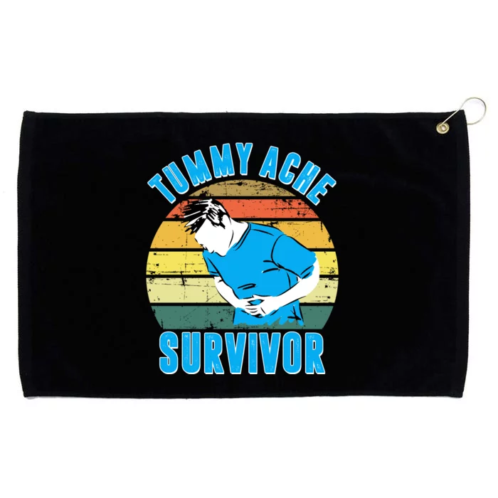 Tummy Ache Survivor Funny Vintage Grommeted Golf Towel