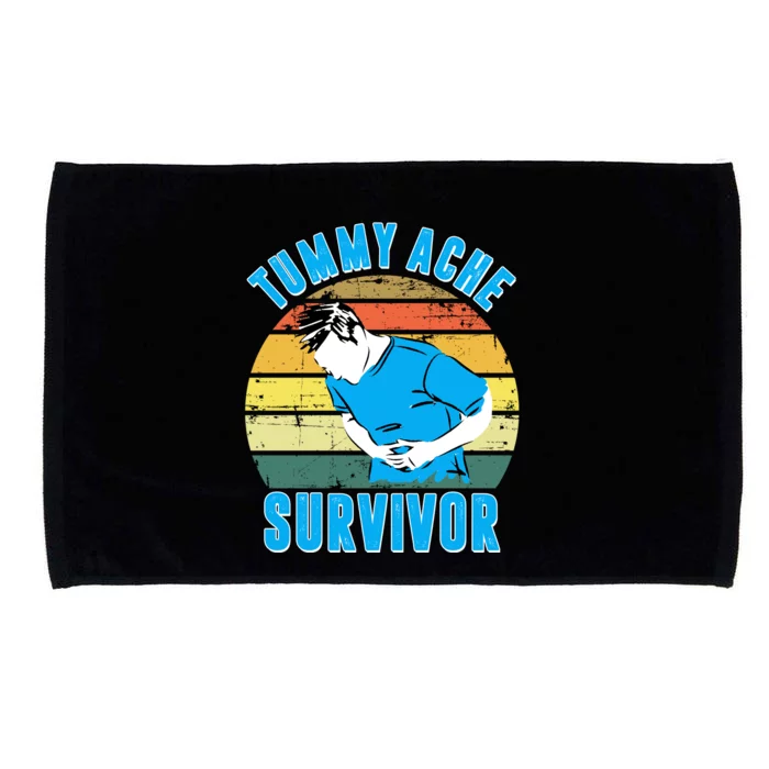 Tummy Ache Survivor Funny Vintage Microfiber Hand Towel