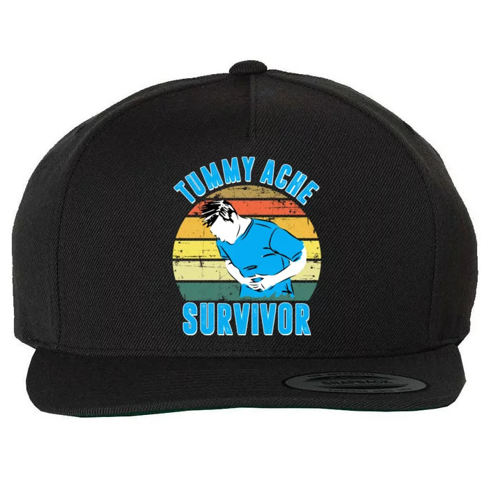 Tummy Ache Survivor Funny Vintage Wool Snapback Cap