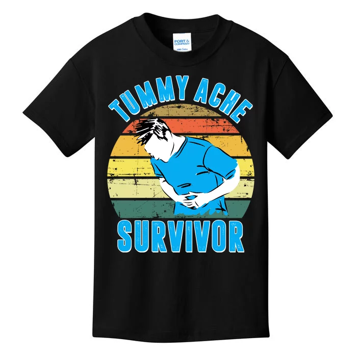 Tummy Ache Survivor Funny Vintage Kids T-Shirt