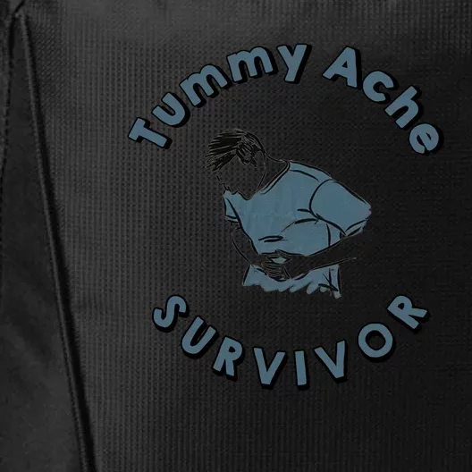 Tummy Ache Survivor Funny Tummy Ache Joke City Backpack