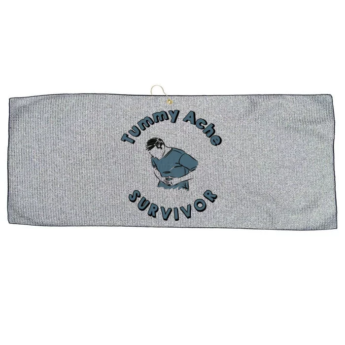 Tummy Ache Survivor Funny Tummy Ache Joke Large Microfiber Waffle Golf Towel