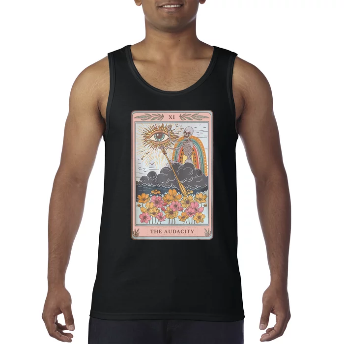 The Audacity Skeleton Tarot Card Sun Eye Aesthetic Tank Top