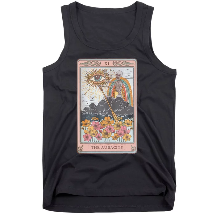 The Audacity Skeleton Tarot Card Sun Eye Aesthetic Tank Top