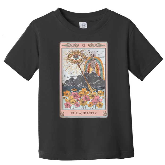 The Audacity Skeleton Tarot Card Sun Eye Aesthetic Toddler T-Shirt