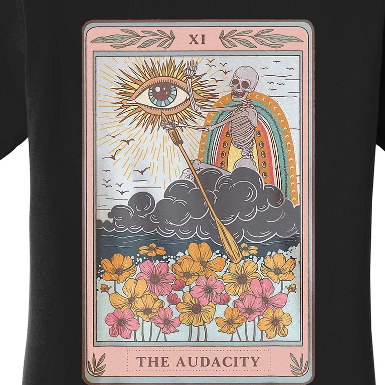 The Audacity Skeleton Tarot Card Sun Eye Aesthetic Women's T-Shirt