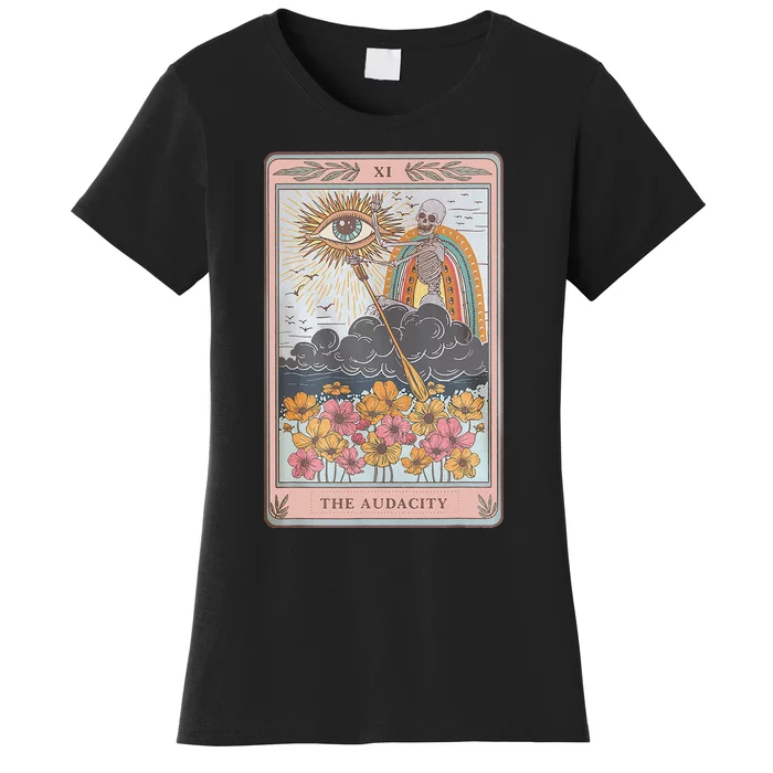 The Audacity Skeleton Tarot Card Sun Eye Aesthetic Women's T-Shirt