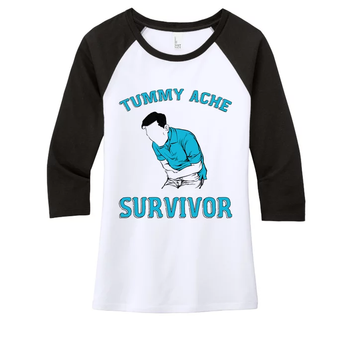 Tummy Ache Survivor Women's Tri-Blend 3/4-Sleeve Raglan Shirt