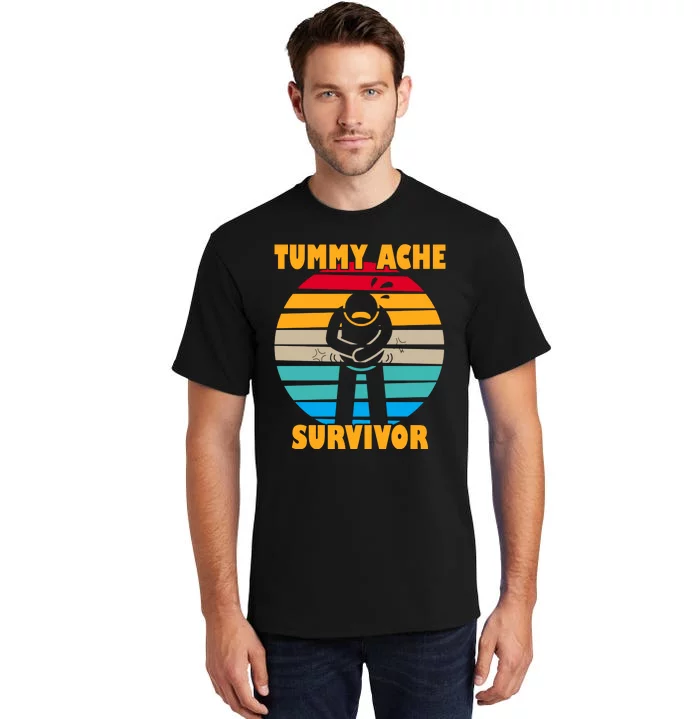 Tummy Ache Survivor Funny Retro Tall T-Shirt