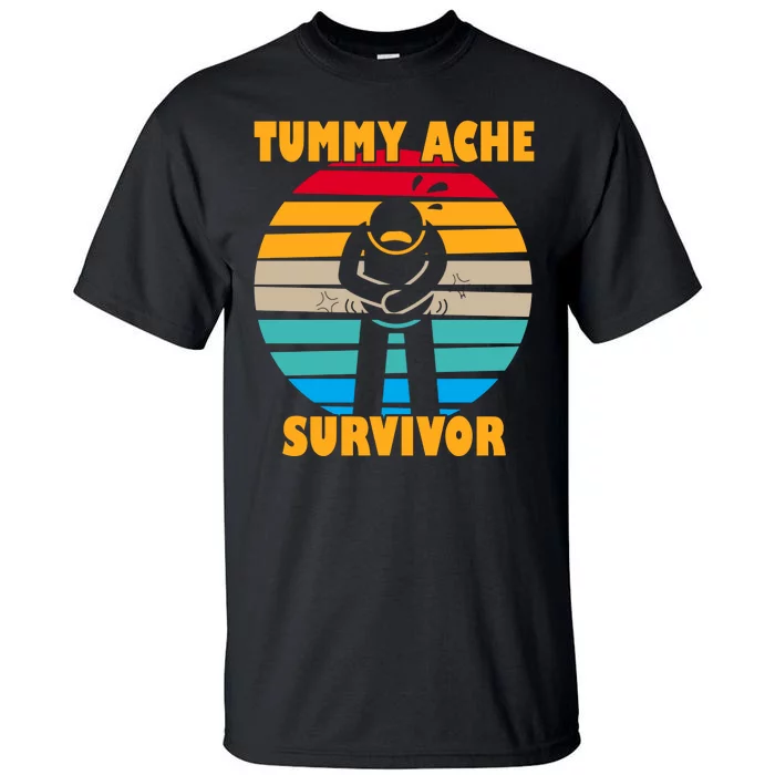 Tummy Ache Survivor Funny Retro Tall T-Shirt