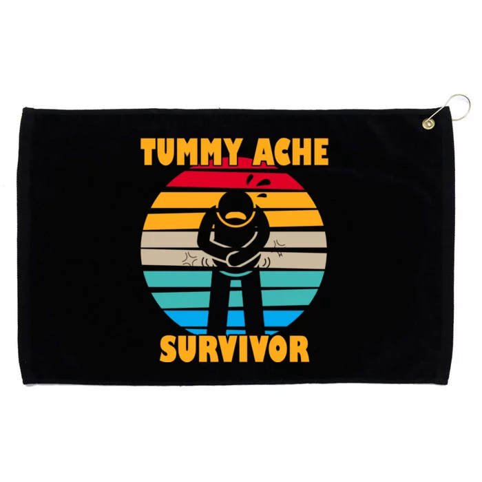 Tummy Ache Survivor Funny Retro Grommeted Golf Towel