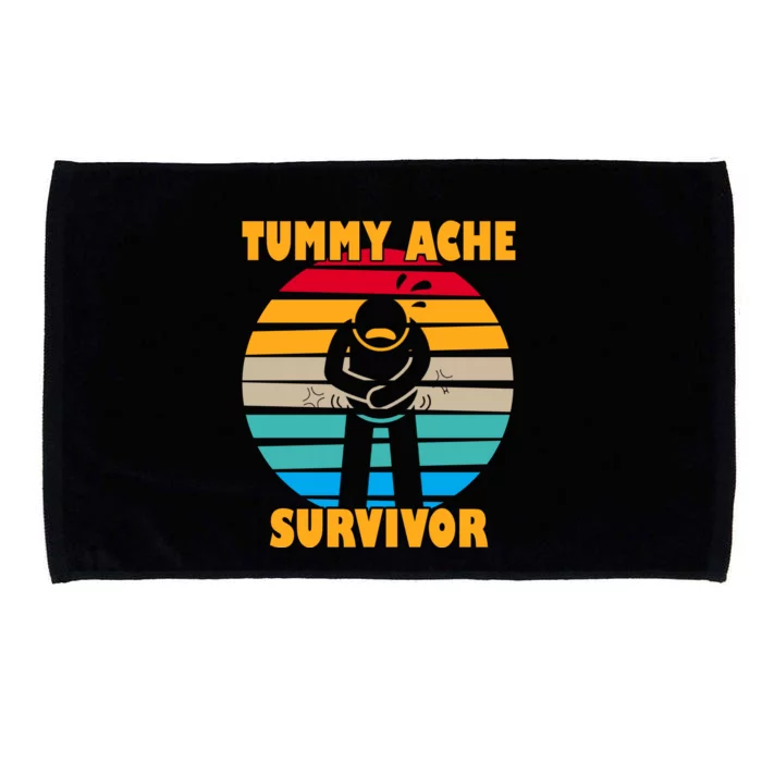 Tummy Ache Survivor Funny Retro Microfiber Hand Towel