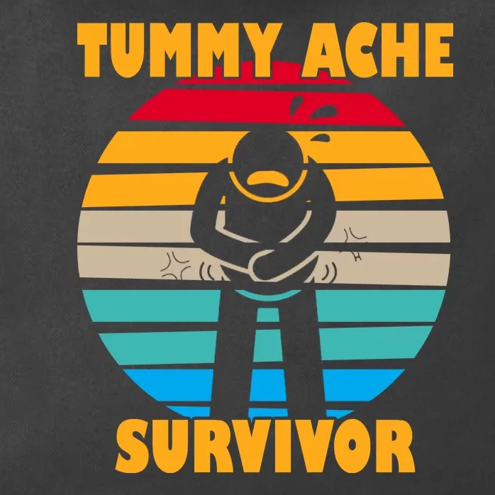 Tummy Ache Survivor Funny Retro Zip Tote Bag