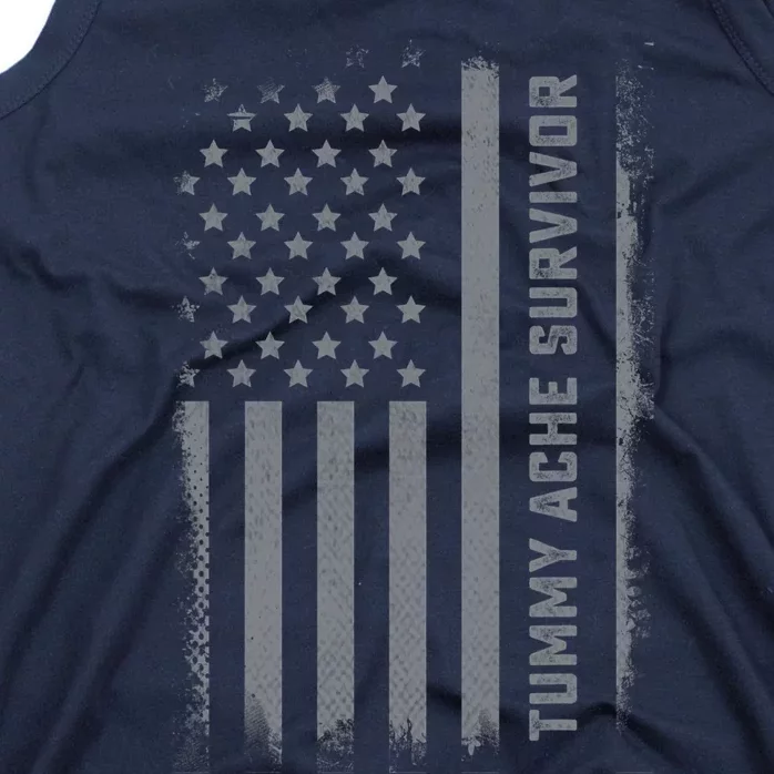 Tummy Ache Survivor IBS Stomach Ache US Flag Tank Top