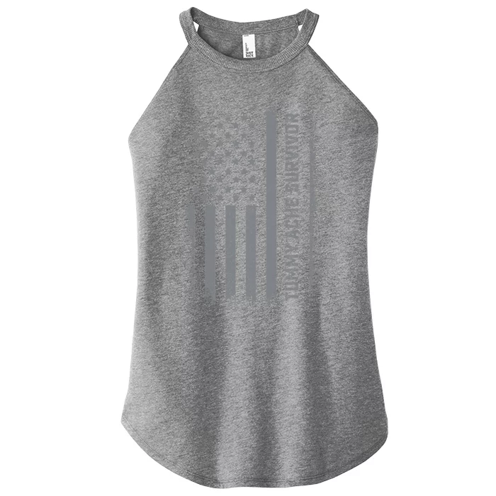 Tummy Ache Survivor IBS Stomach Ache US Flag Women’s Perfect Tri Rocker Tank