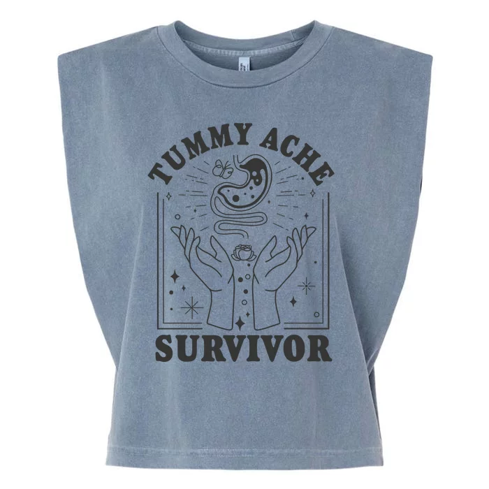 Tummy Ache Survivor Cute Retro Tummy AcheTummy Ache Garment-Dyed Women's Muscle Tee