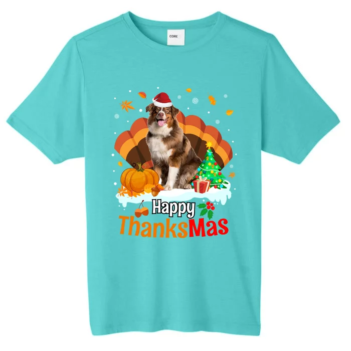 Thanksgiving Australian Shepherd Happy Christmas Aussie Gift ChromaSoft Performance T-Shirt