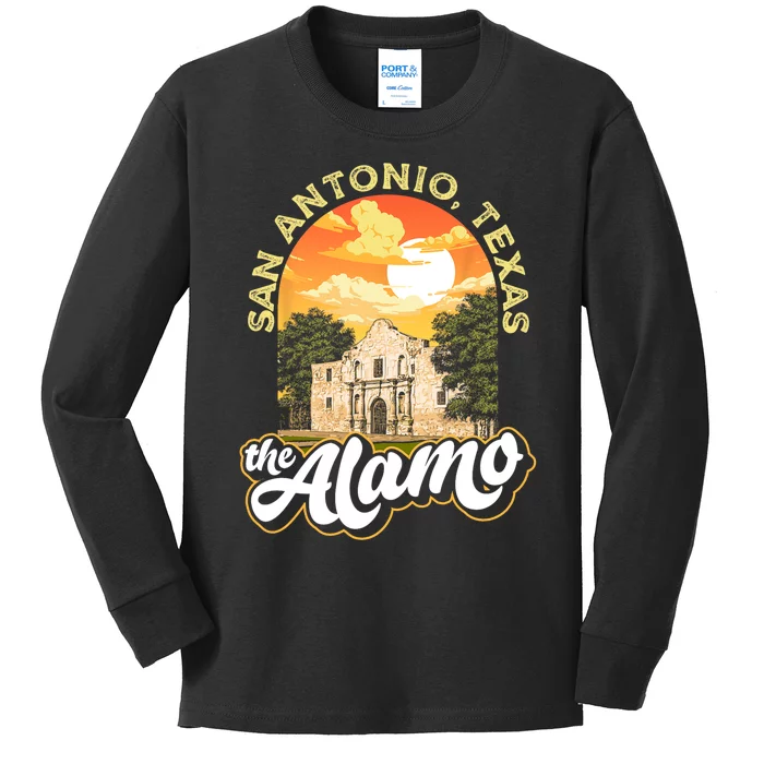 The Alamo San Antonio Texas Mission Vintage Retro Remember Kids Long Sleeve Shirt