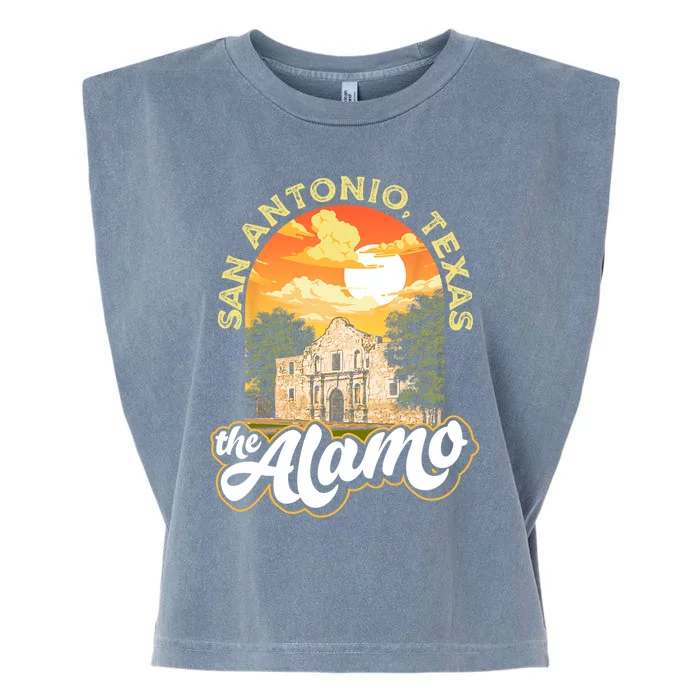 The Alamo San Antonio Texas Mission Vintage Retro Remember Garment-Dyed Women's Muscle Tee