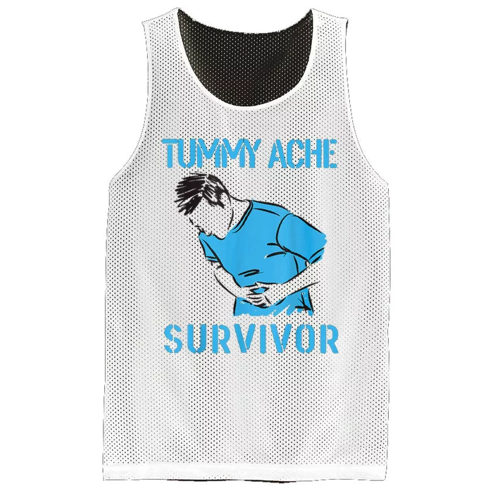 Tummy Ache Survivor Shirt Stomachache IBS Funny Women Mesh Reversible Basketball Jersey Tank