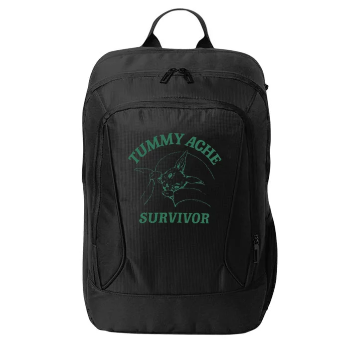 Tummy Ache Survivor Funny Rabbit Meme Bunny Lover City Backpack