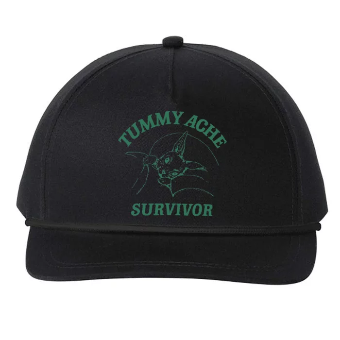 Tummy Ache Survivor Funny Rabbit Meme Bunny Lover Snapback Five-Panel Rope Hat