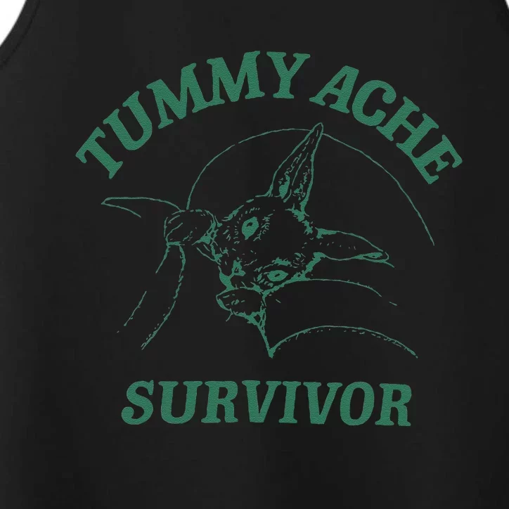 Tummy Ache Survivor Funny Rabbit Meme Bunny Lover Performance Tank