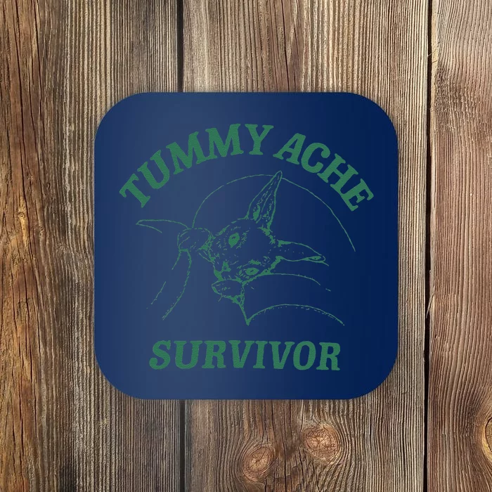 Tummy Ache Survivor Funny Rabbit Meme Bunny Lover Coaster