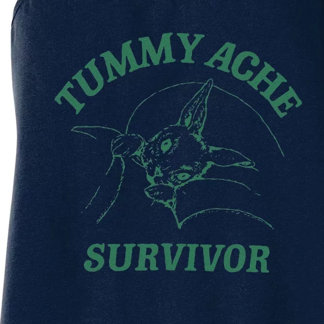 Tummy Ache Survivor Funny Rabbit Meme Bunny Lover Women's Racerback Tank