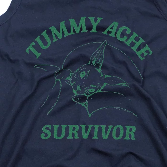 Tummy Ache Survivor Funny Rabbit Meme Bunny Lover Tank Top