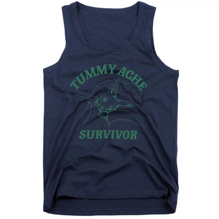 Tummy Ache Survivor Funny Rabbit Meme Bunny Lover Tank Top