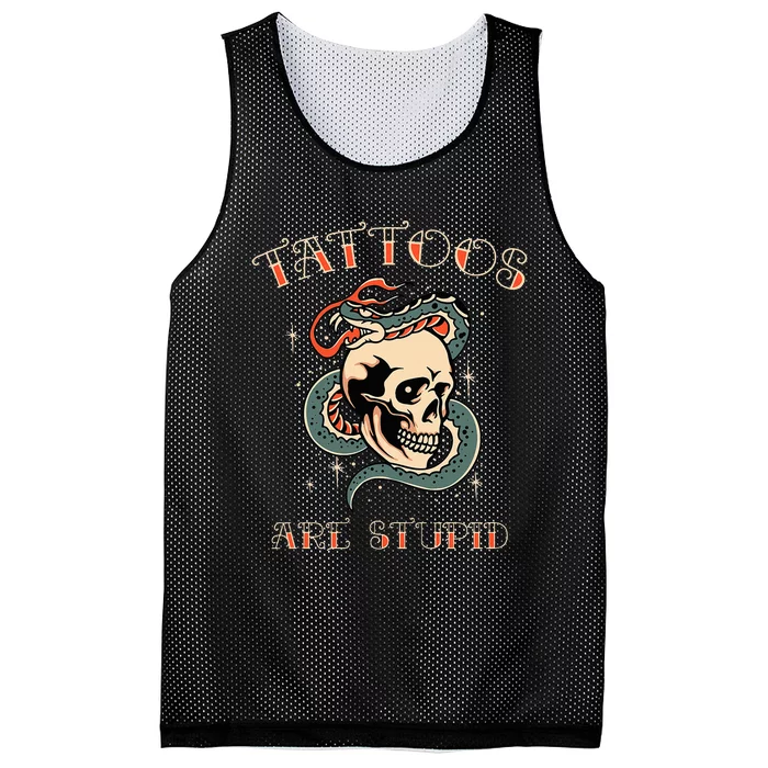 Tattoos Are Stupid Tattoo Artist Mesh Reversible Basketball Jersey Tank