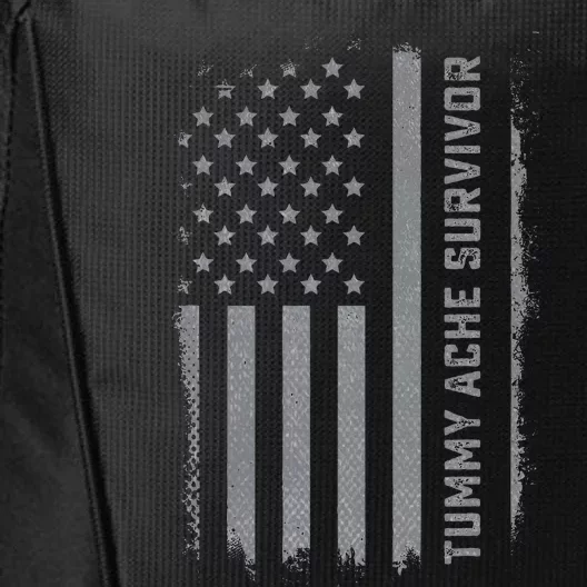 Tummy Ache Survivor Ibs Stomach Ache Us Flag City Backpack