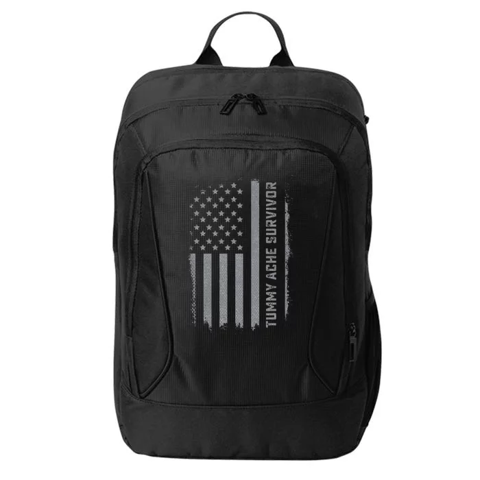 Tummy Ache Survivor Ibs Stomach Ache Us Flag City Backpack