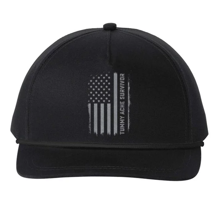 Tummy Ache Survivor Ibs Stomach Ache Us Flag Snapback Five-Panel Rope Hat