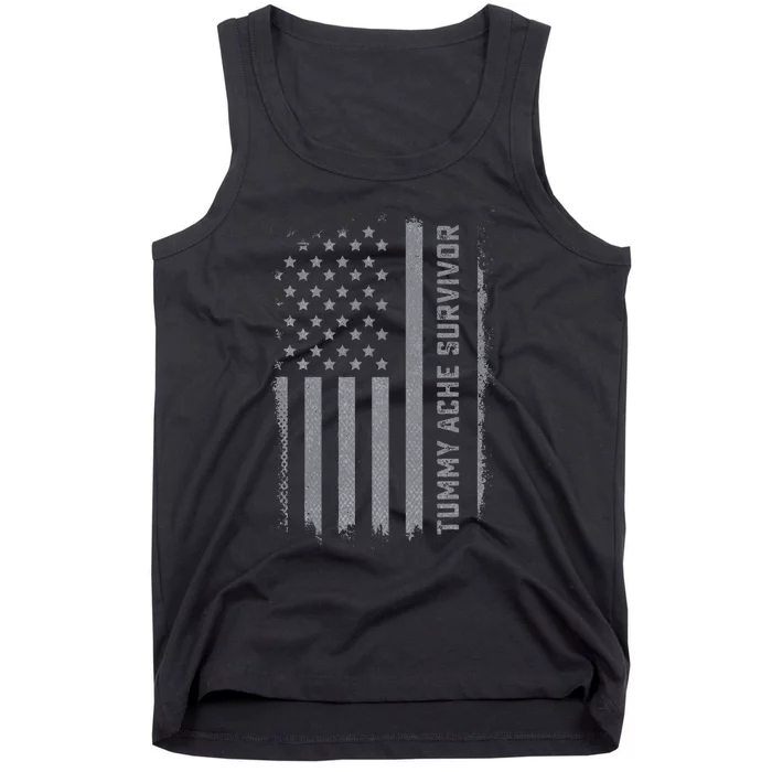 Tummy Ache Survivor Ibs Stomach Ache Us Flag Tank Top