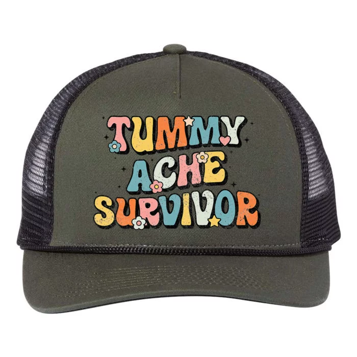 Tummy Ache Survivor Stomach Ache Vintage Retro Rope Trucker Hat Cap