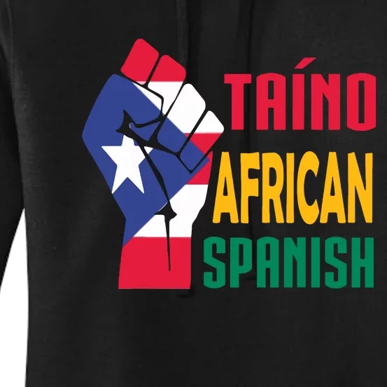 Taino African Spanish Puerto Rico Flag Taino African Women's Pullover Hoodie