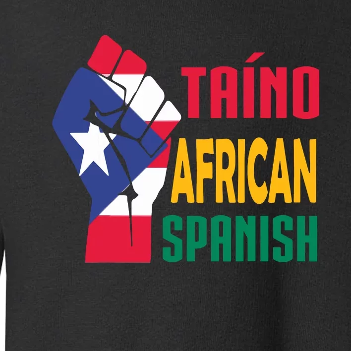 Taino African Spanish Puerto Rico Flag Taino African Toddler Sweatshirt