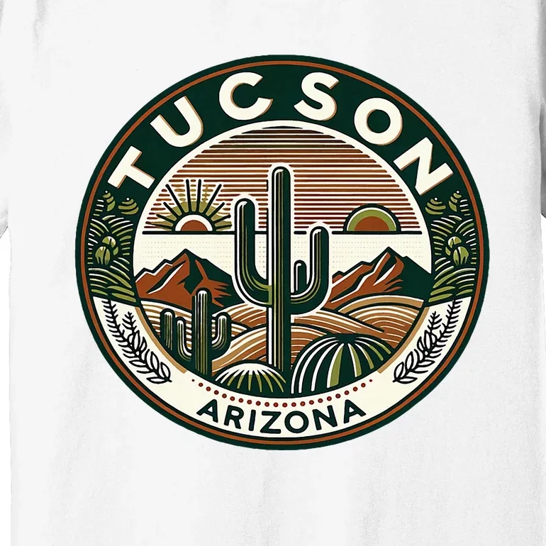 Tucson Arizona Southwestern Saguaro Cacti Desert Landscape Premium T-Shirt