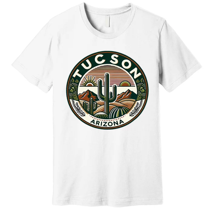 Tucson Arizona Southwestern Saguaro Cacti Desert Landscape Premium T-Shirt